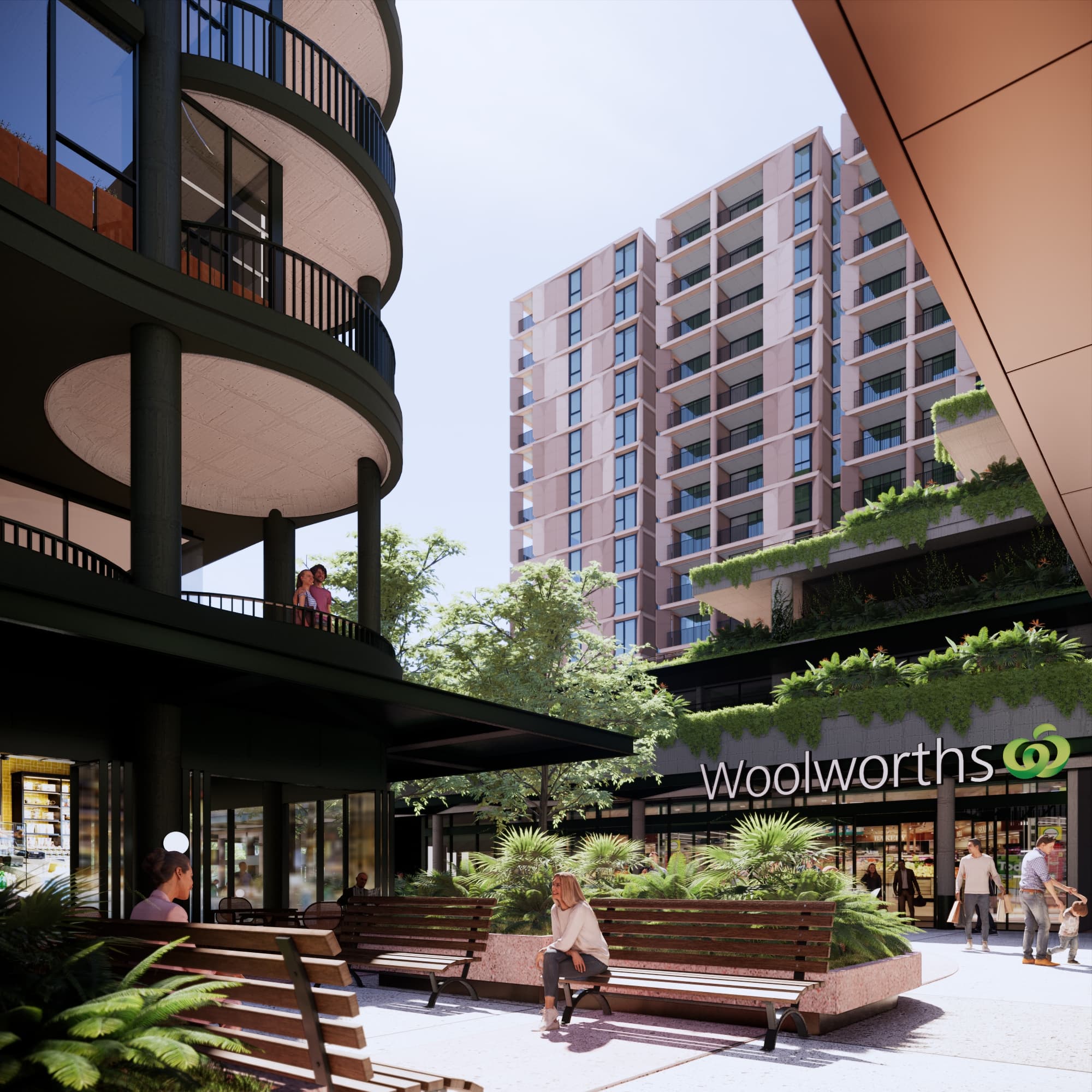 Buranda Village, QLD - Development of retail precinct. Artist's impression.